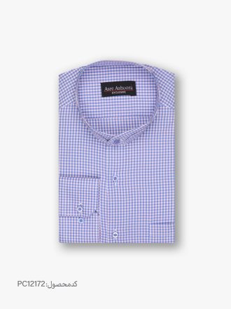 پیراهن تترون یقه دیپلمات کلاسیک چهار خانه ریز کد PC12172