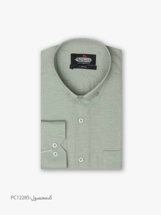 پیراهن تترون یقه انگلیسی کلاسیک ساده زمینه سبز کد PC12285