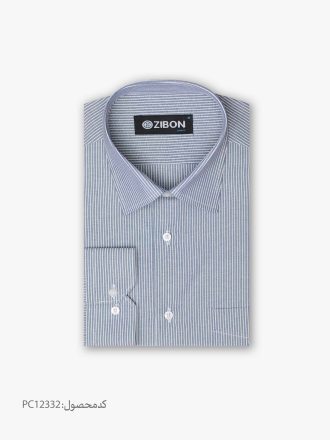 پیراهن تترون یقه انگلیسی کلاسیک راه راه خط سفید کد PC12332