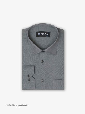 پیراهن تترون یقه انگلیسی کلاسیک ساده زمینه طوسی کد PC12337