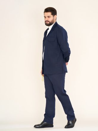 کت و شلوار سافاری مچ دار رنگ سرمه ای کد KS12072