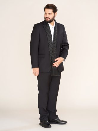 کت و شلوار کلاسیک دو چاک مشکی KS21074