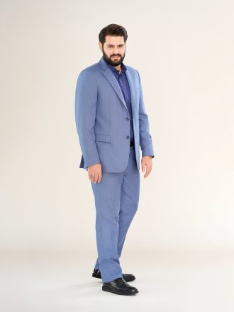 کت و شلوار کلاسیک دو چاک آبی روشن KS21076
