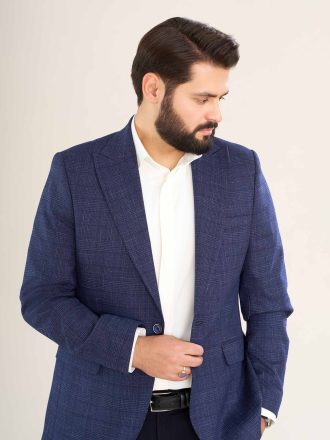 کت تک چهار خونه زمینه سورمه ای KS21080