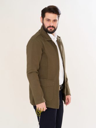 کت کتان مدل چمران رنگ یشمی KT21020