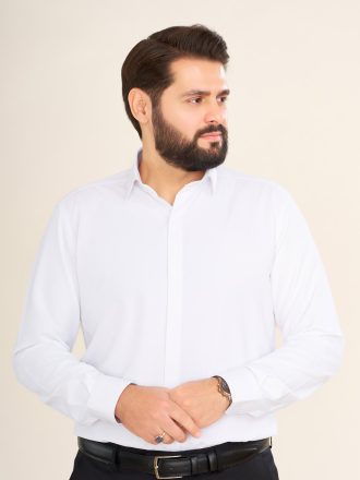 پیراهن یقه انگلیسی دکمه مخفی دوشین سفید PC13099