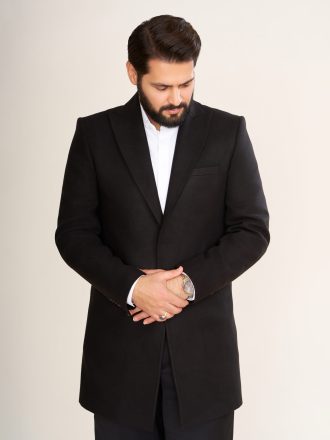 نیم پالتو فوتر رنگ مشکی کد CF21012