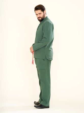 پیراهن الیافی چهار گره رنگ یشمی PA22053