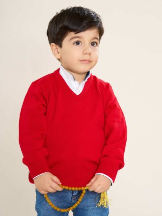 بلوز بافت بچگانه رنگ قرمز کد PU41023