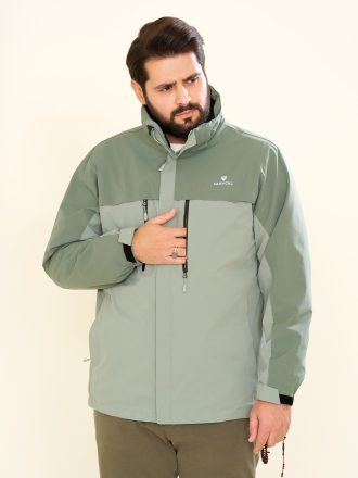 کاپشن کاراکال دوپوش دو رنگ زمینه سبز کد KC120100