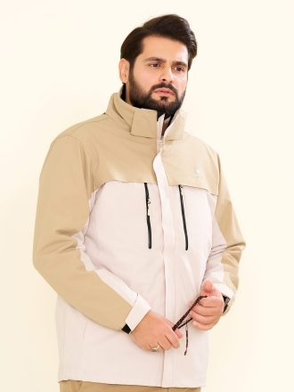 کاپشن کاراکال دوپوش دو رنگ زمینه کرم کد KC120101